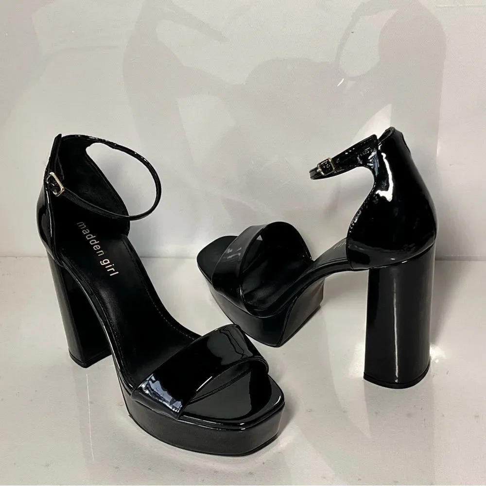 Madden Girl Square-toe ankle-strap platform sandals